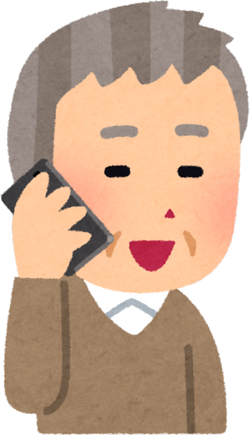 Illustration of an Elderly Man Talking on a Smartphone